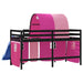 Kinderhoogslaper Met Tunnel 90X200 Cm Massief Grenenhout Roze