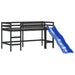 Kinderhoogslaper Met Toren 80X200 Cm Massief Grenenhout Blauw