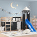 Kinderhoogslaper Met Toren 80X200 Cm Massief Grenenhout Blauw