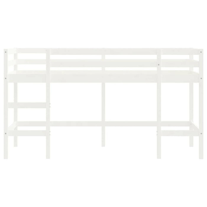 Kinderhoogslaper Met Ladder 90X200 Cm Massief Grenenhout Wit