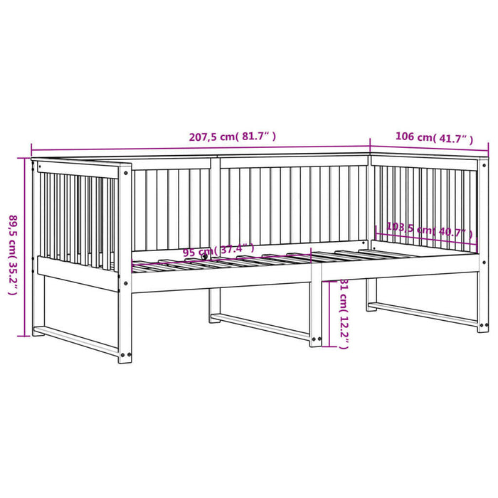 Slaapbank 100X200 Cm Massief Grenenhout Wit