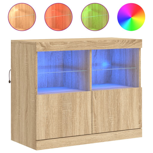 Dressoir Met Led-Verlichting 81X37X67 Cm Kleurig