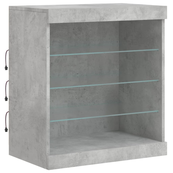 Dressoir Met Led-Verlichting 60,5X37X67 Cm Betongrijs