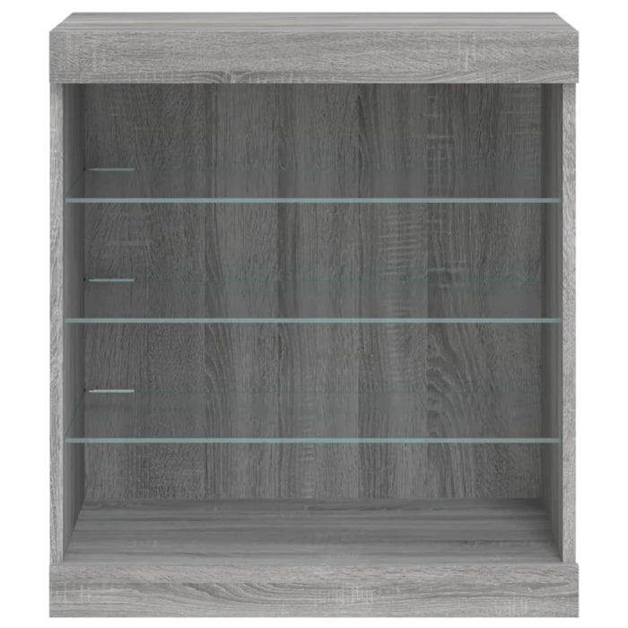 Dressoir Met Led-Verlichting 60,5X37X67 Cm Grijs Sonoma Eiken