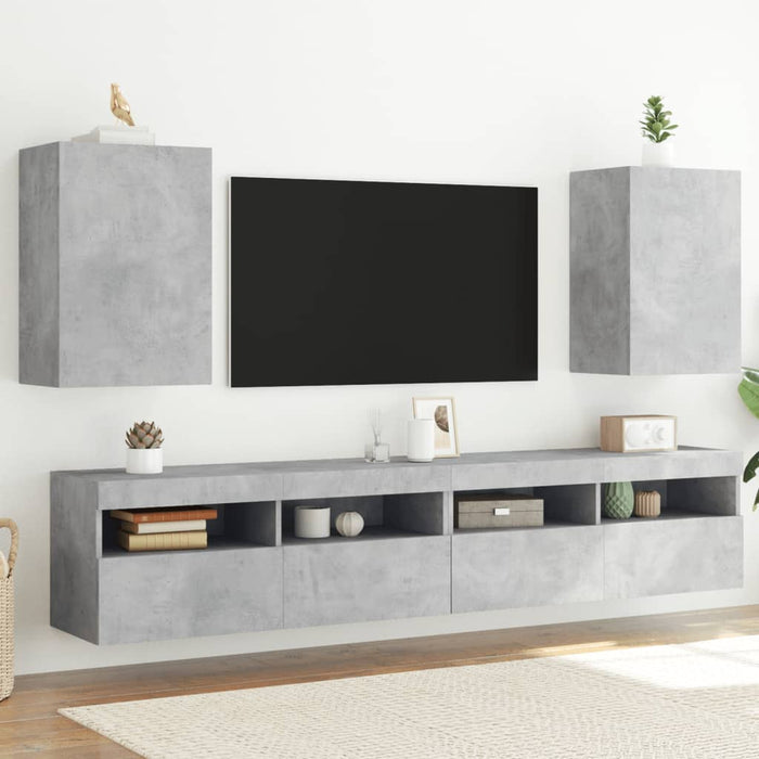 Tv-Wandmeubel 40,5X30X102 Cm Bewerkt Hout Betongrijs