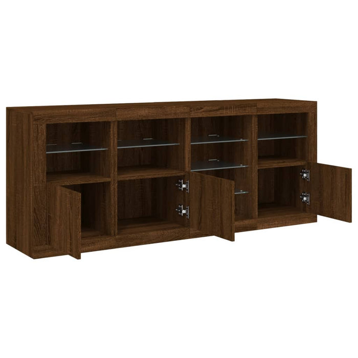 Dressoir Met Led-Verlichting 164X37X67 Cm Bruineikenkleurig