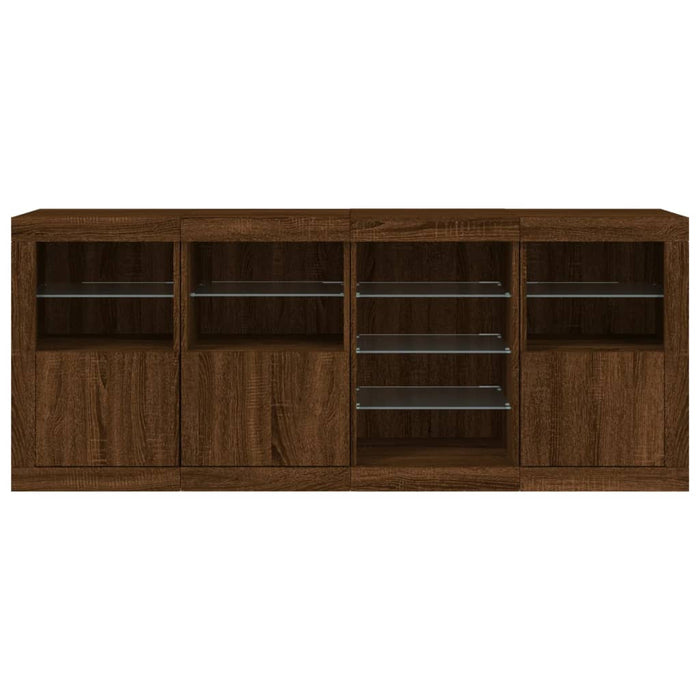 Dressoir Met Led-Verlichting 164X37X67 Cm Bruineikenkleurig