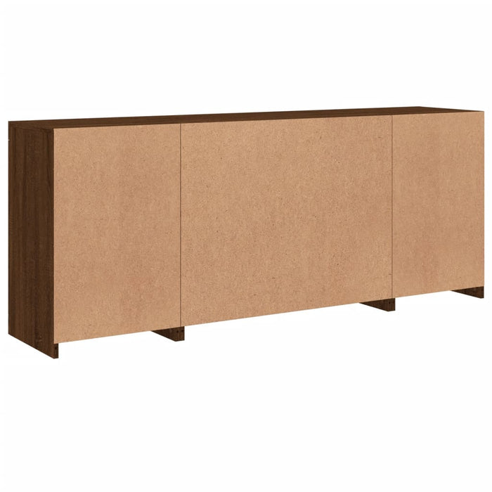 Dressoir Met Led-Verlichting 163X37X67 Cm Bruineikenkleurig