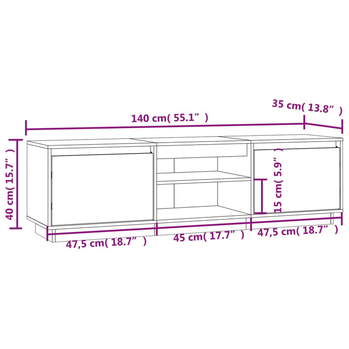 Tv-Meubel 40X35X40 Cm Massief Grenenhout