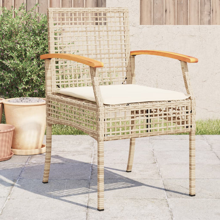 Tuinstoelen Met Kussens Poly Rattan En Acaciahout Grijs