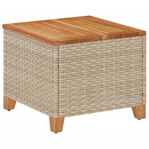 Tuintafel 45X45X37 Cm Poly Rattan En Acaciahout