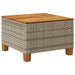 Tuintafel 55X55X36 Cm Poly Rattan En Acaciahout Grijs