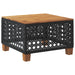 Tuintafel 55X55X36 Cm Poly Rattan En Acaciahout Zwart