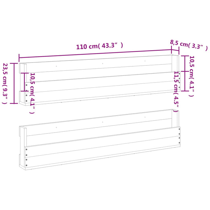 Schoenenrekken 2 St 110X8,5X23,5 Cm Massief Grenenhout Wasbruin