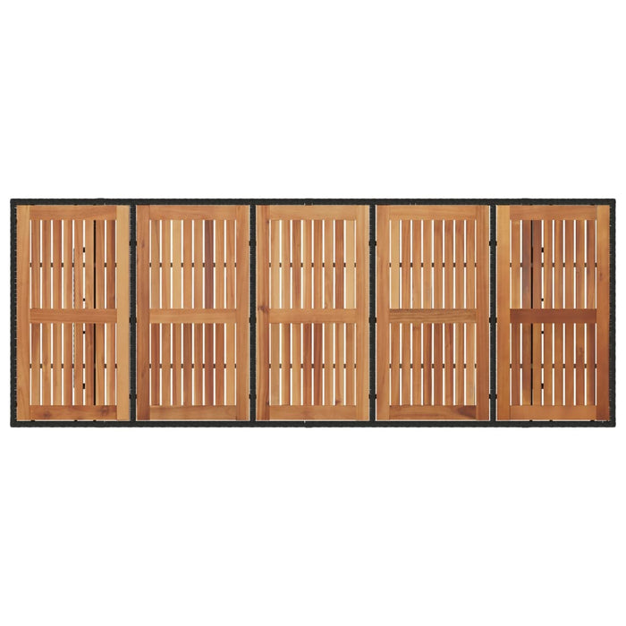 Tuintafel Met Houten Blad 240X90X75 Cm Poly Rattan