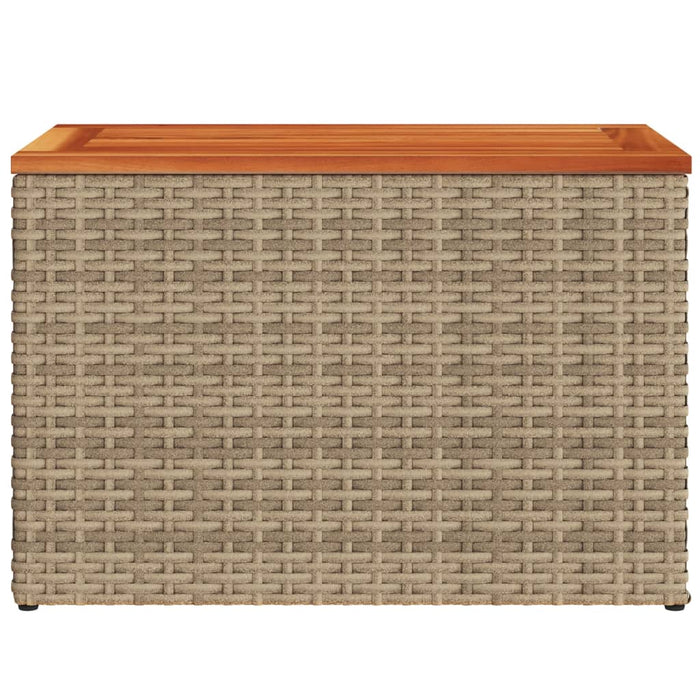 Tuinbijzettafels 2 St 55X34X37 Cm Poly Rattan En Hout Beige