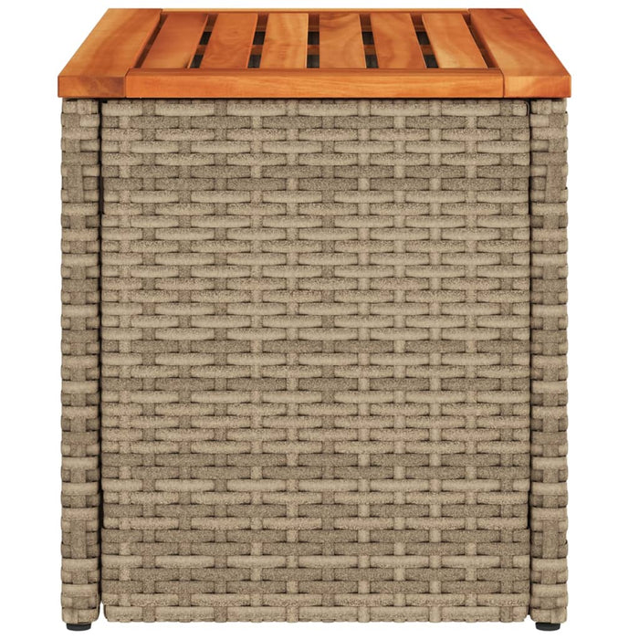 Tuinbijzettafels 2 St 55X34X37 Cm Poly Rattan En Hout Beige