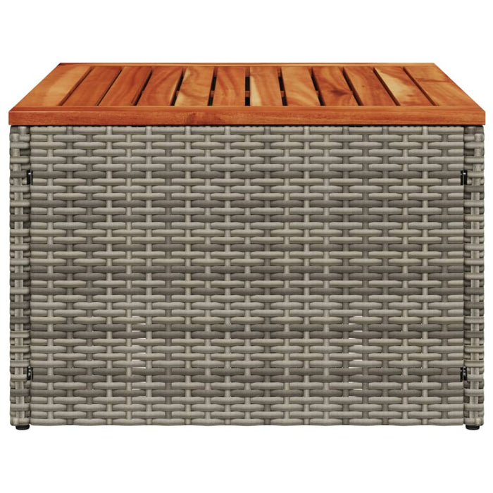 Tuintafel 55X55X37 Cm Poly Rattan En Acaciahout Grijs