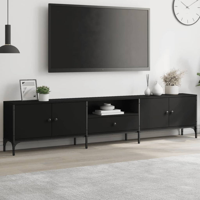 Tv-Meubel Met Lade 200X25X44 Cm Bewerkt Hout Kleur