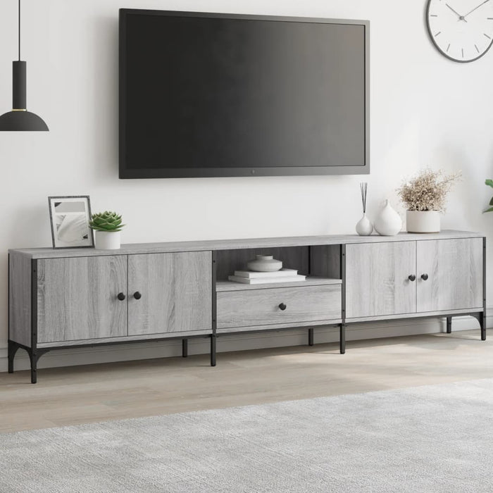 Tv-Meubel Met Lade 200X25X44 Cm Bewerkt Hout Kleur