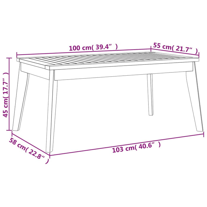 3-Delige Loungeset Massief Acaciahout