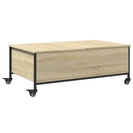 Salontafel Met Wielen 91X55X34 Cm Bewerkt Hout