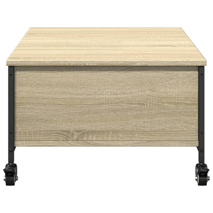 Salontafel Met Wielen 91X55X34 Cm Bewerkt Hout