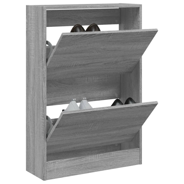 Schoenenkast 60X21X57 Cm Bewerkt Hout Grijs Sonoma Eikenkleurig Grijs Sonoma