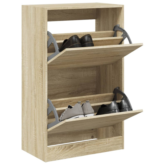 Schoenenkast 60X42X69 Cm Bewerkt Hout Sonoma Eikenkleurig Sonoma Eiken