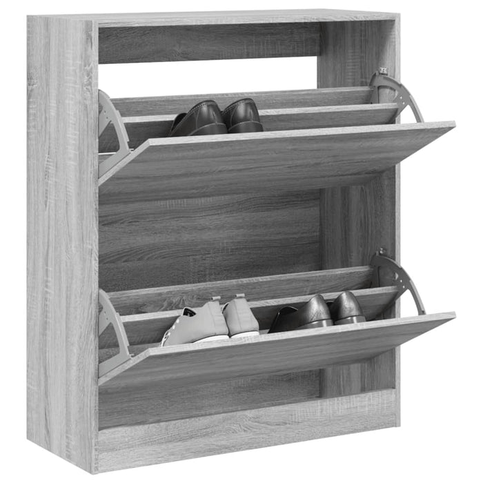 Schoenenkast 60X21X57 Cm Bewerkt Hout Grijs Sonoma Eikenkleurig Grijs Sonoma