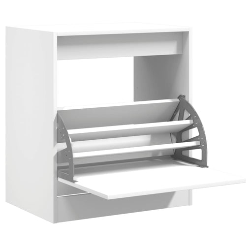 Schoenenkast 60X42X69 Cm Bewerkt Hout Wit Wit