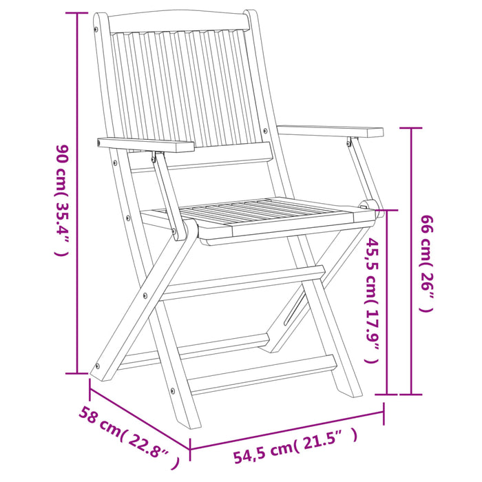 Tuinstoelen Inklapbaar 58X54,5X90 Cm Massief Acaciahout