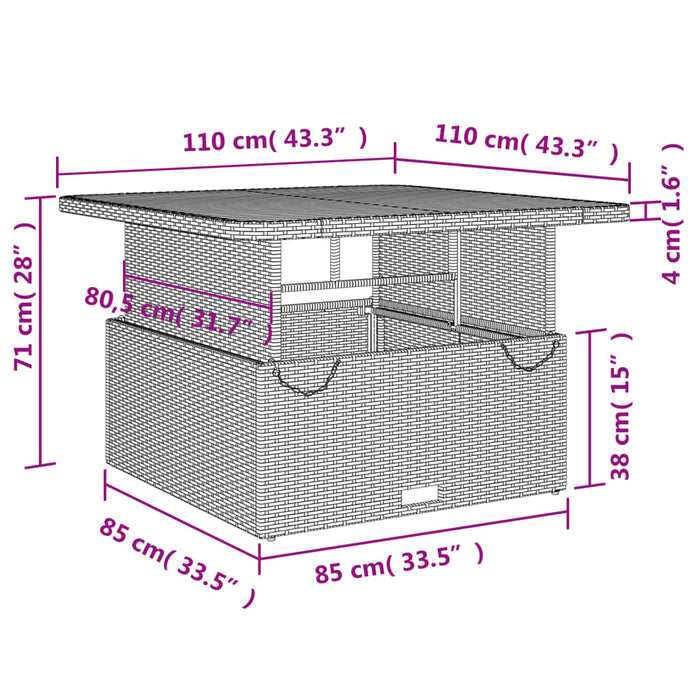 Tuintafel Poly Rattan En Acaciahout