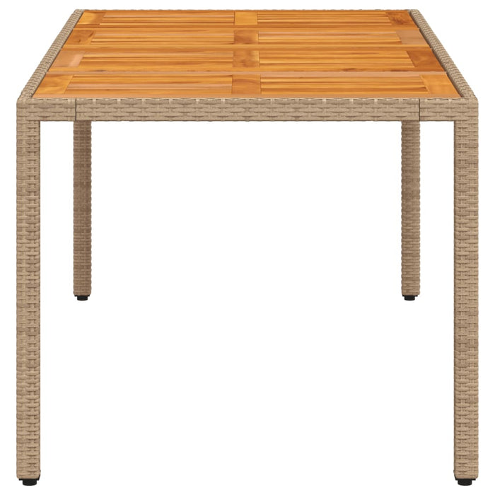 Tuintafel 190X90X75 Cm Poly Rattan En Acaciahout Beige