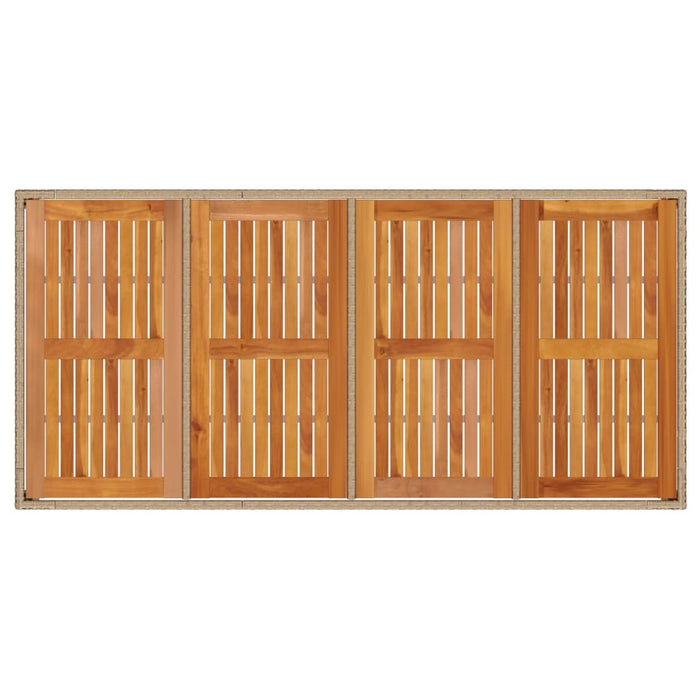 Tuintafel 190X90X75 Cm Poly Rattan En Acaciahout Beige