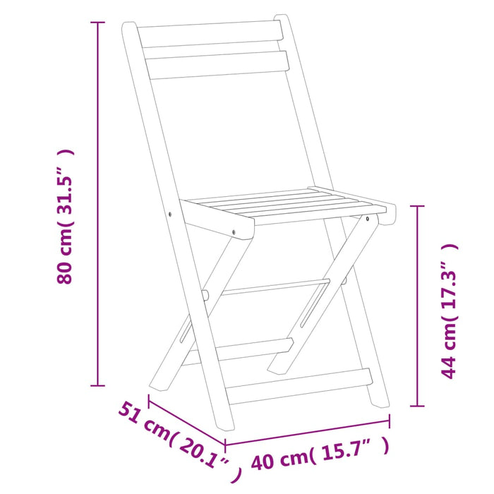 Bistrostoelen Inklapbaar Massief Acaciahout