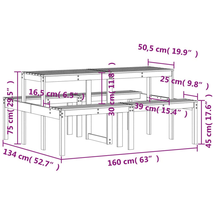 Picknicktafel Massief Grenenhout