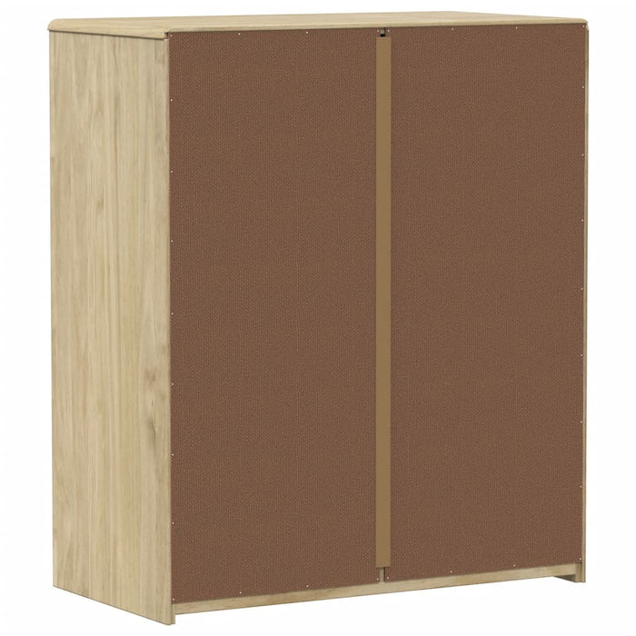 Ladekast Sauda 76,5X39X91 Cm Massief Grenenhout Eikenkleurig