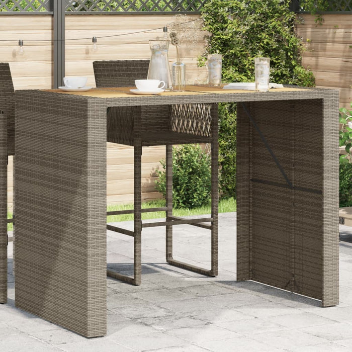 Tuintafel Met Acaciahouten Blad Poly Rattan