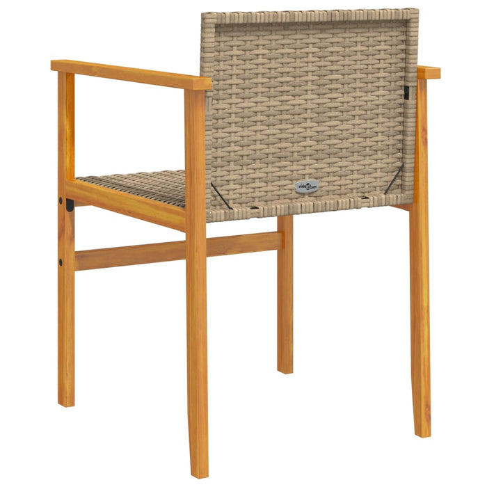 Tuinstoelen 2 St Poly Rattan En Massief Hout