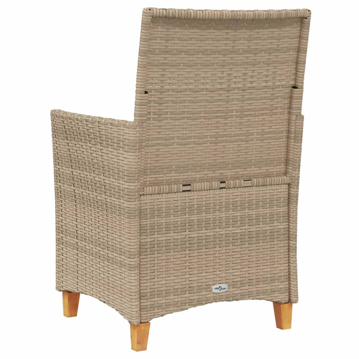 Tuinstoelen 2 St Met Kussens Poly Rattan En Massief Hout