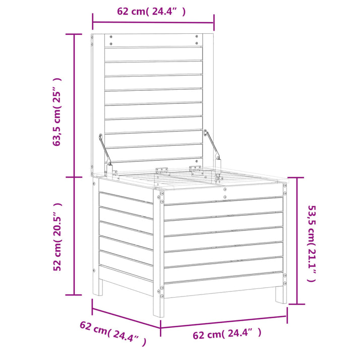 Tuinvoetenbank 62X63,5X53,5 Cm Massief Grenenhout Wasbruin