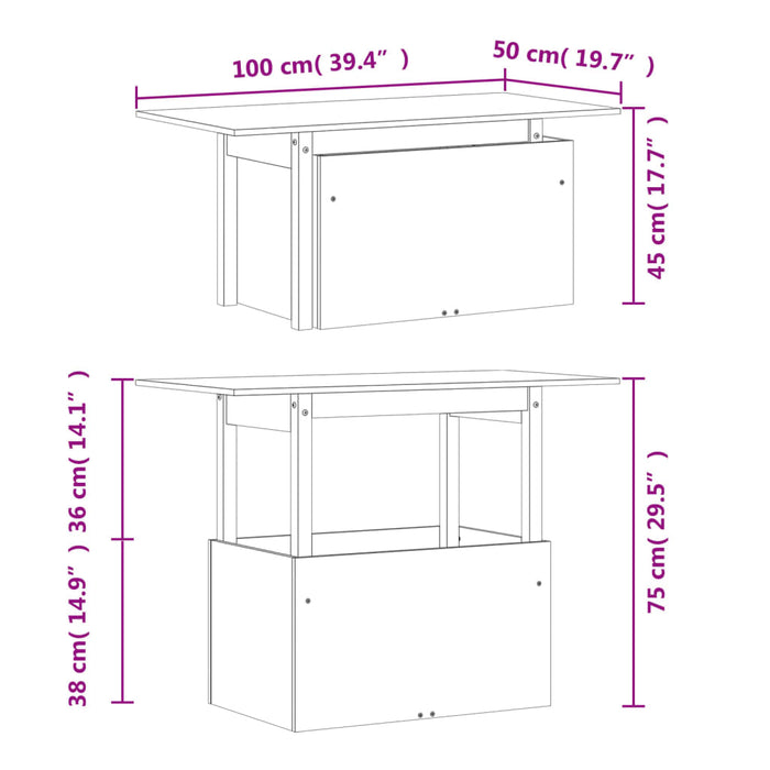 Tuintafel 100X50X75 Cm Geïmpregneerd Grenenhout