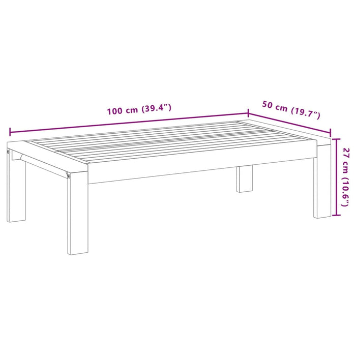 Tuintafel 100X50X27 Cm Massief Acaciahout