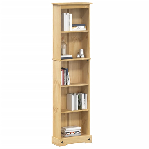 Boekenkast Corona 46X20X170 Cm Massief Grenenhout Zwart