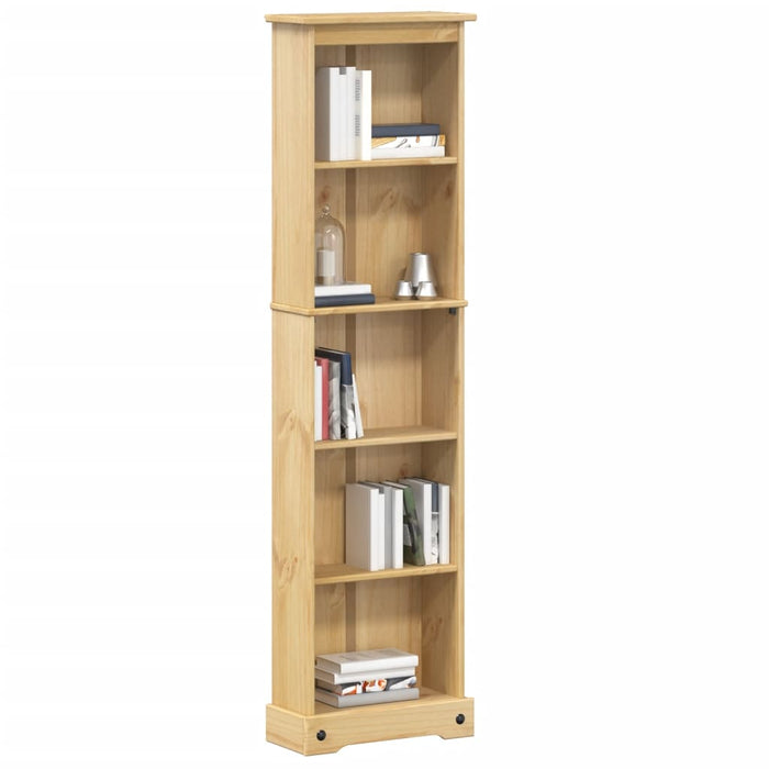 Boekenkast Corona 46X20X170 Cm Massief Grenenhout Zwart