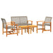 5-Delige Loungeset Poly Rattan En Acaciahout