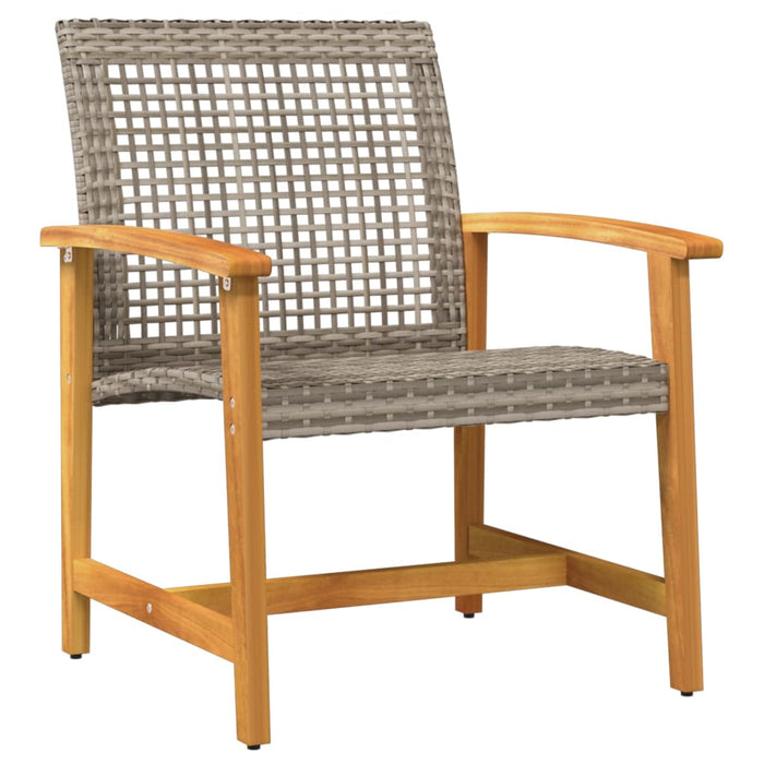 5-Delige Loungeset Poly Rattan En Acaciahout