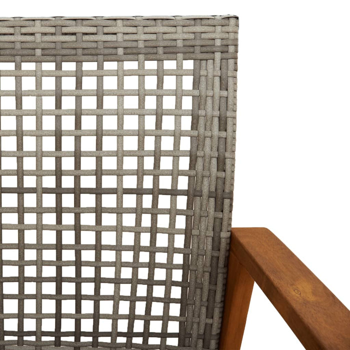 5-Delige Loungeset Poly Rattan En Acaciahout