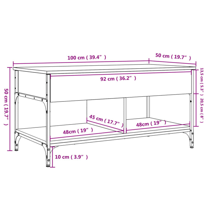 Salontafel Bewerkt Hout En Metaal